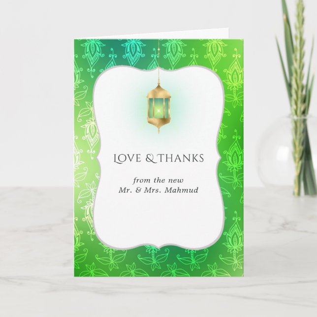 Goldfunde Arabisches Bollywood Hochzeitsfest Foto Dankeskarte (Vorderseite)