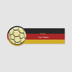 Goldfußball Namensschild