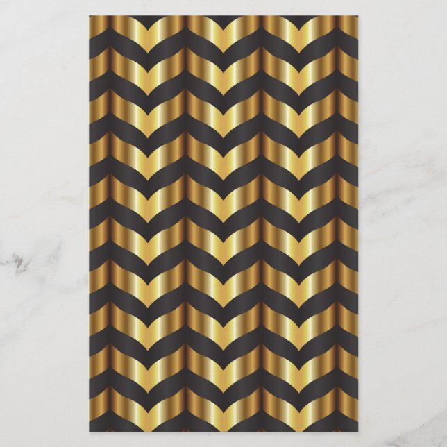 Goldgatsby Zickzack Briefpapier (Vorderseite)