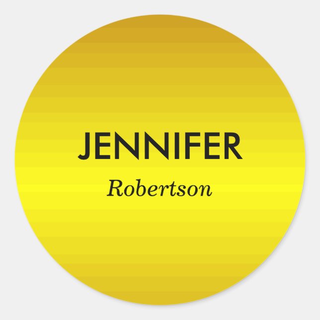 Goldgefälle bei individuelle Name Runder Aufkleber (Vorderseite)