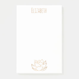 Goldgeflechte Weißer Lotus Aqua Post-it Klebezettel