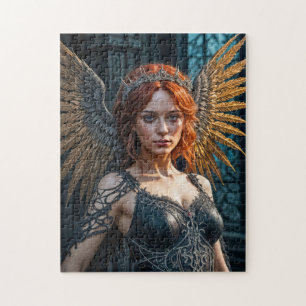 Goldgeflügelte Dunkle Engel Königin Puzzle