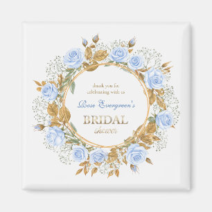 Goldgeküsste Blaue Rosen Brautparty Dankeschön Magnet