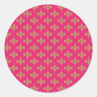 goldgelb-rosa-magentiner Hintergrund Runder Aufkleber