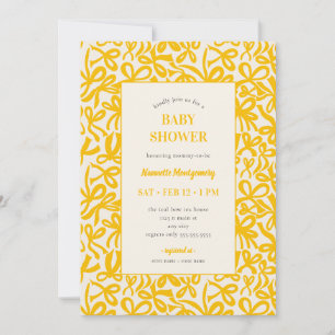Goldgelbe Bänder und Schleifen Baby Shower Einladung