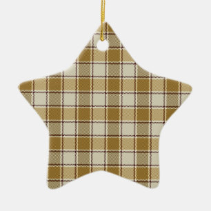 Goldgelbe Creme Streifen Keramikornament