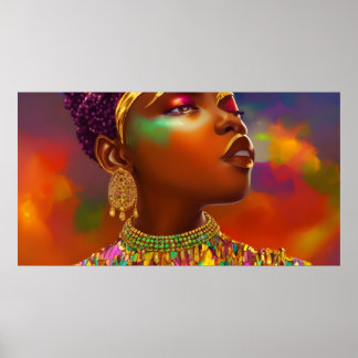 Goldgelbe Fantasie der Schmetterlingsafrikanerinne Poster