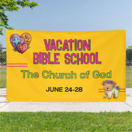 Goldgelbe Ferienbibelschule Kirche Banner
