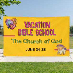 Goldgelbe Ferienbibelschule Kirche Banner