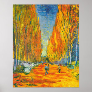 Goldgelbe Herbstpappel-Bäume Van Gogh Vintage Poster