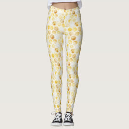Goldgelbe Honigwabe Leggings