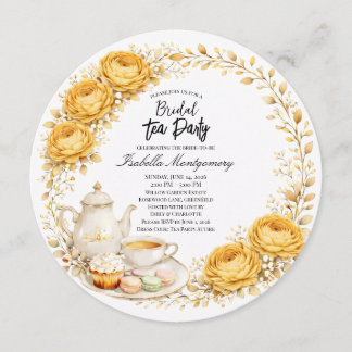 Goldgelbe Palette-Teeparty-Brautjungfernparty Einladung