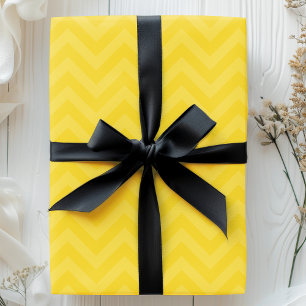 Goldgelbe Zickzack-Chevron-Streifen Geschenkpapier