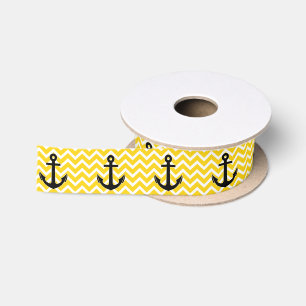 Goldgelber Chevron-Anker Satinband