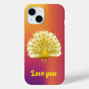 Goldgelber königlicher Pfau Liebt Euch Jubiläum Case-Mate iPhone Hülle
