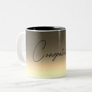 Goldgelbes Beige Ombre-Verlauf Zweifarbige Tasse