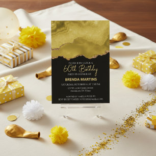 Goldgelbes Gold-Glitter-Wasserfarbe Einladung