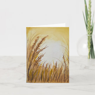 goldgelbes Gras, wasserfarbig gefaltet Karte