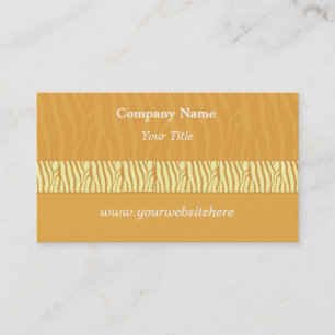 Goldgelbes Zebra Print Business Card Visitenkarte