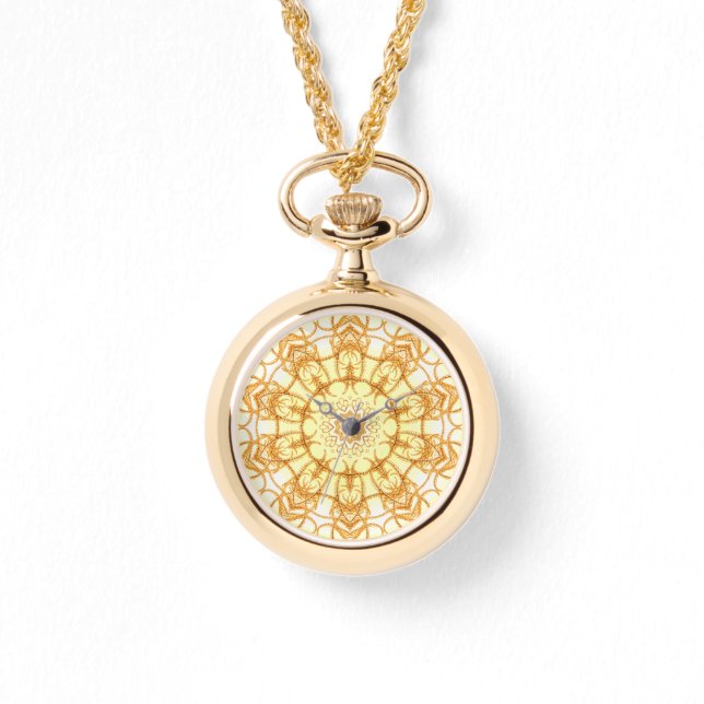 Goldgeometrische Damenbinde Armbanduhr (Vorderseite)