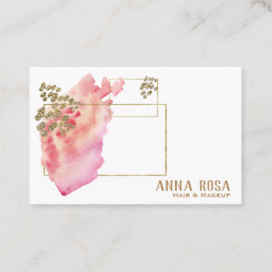 *~* Goldgeometrisches Pfirsich-Rosa Girly u. Visitenkarte