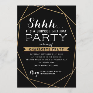 Goldgeometrisches Shh Einladung