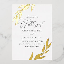 Goldgepresste Bleche Hochzeit von Elegant Folieneinladung