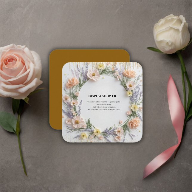 Goldgepresste Wildblume in der Blütendusche Begleitkarte (Von Creator hochgeladen)