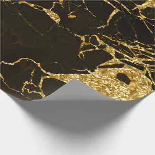 Goldgeschmolzener Abstrakter Metallic-schwarzer Ma Geschenkpapier