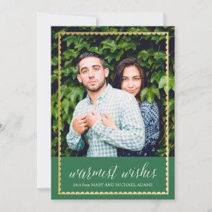 Goldgetrimmte warme Wünsche Grün