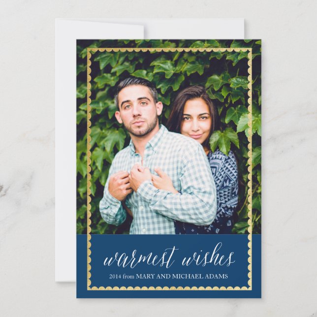 Goldgetrimmte, warme Wünsche Marine (Vorderseite)