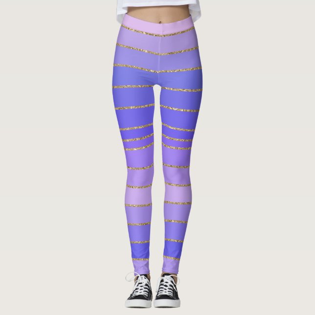 Goldgewebte Leggings (Vorderseite)