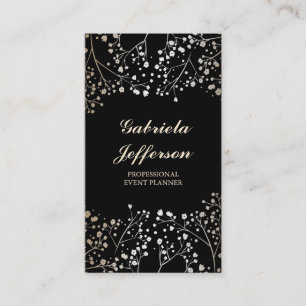 GoldGipskraut-Schwarz-Art elegant Visitenkarte