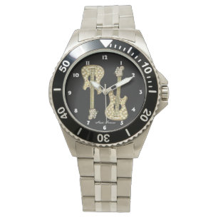 Goldgitarre Armbanduhr