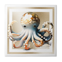 Goldglam-Oktopus dekorativer Strand Thema