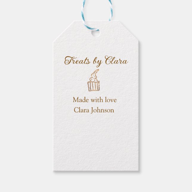 Goldglanzbäckerei aus Leckereien mit Liebe Name hi Geschenkanhänger (Vorderseite)