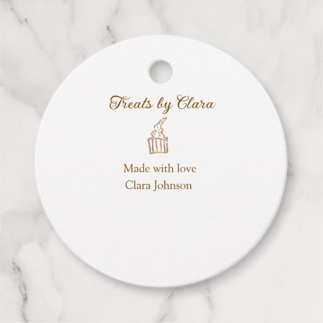 Goldglanzbäckerei aus Leckereien mit Liebe Name hi Geschenkanhänger (Vorderseite)