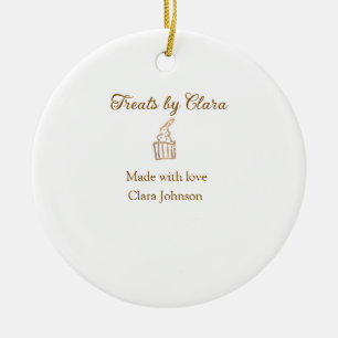 Goldglanzbäckerei aus Leckereien mit Liebe Name hi Keramik Ornament