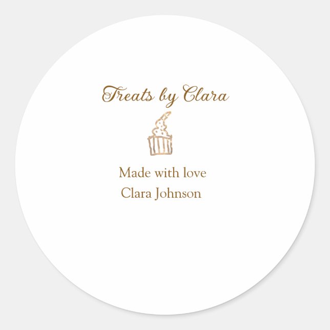 Goldglanzbäckerei aus Leckereien mit Liebe Name hi Runder Aufkleber (Vorderseite)