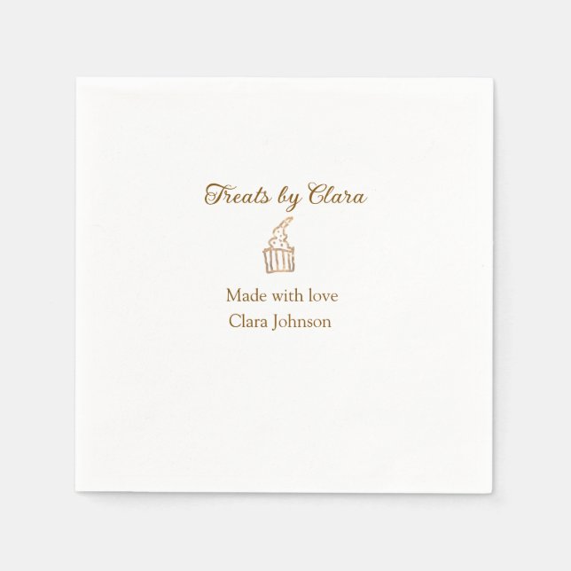 Goldglanzbäckerei aus Leckereien mit Liebe Name hi Serviette (Vorderseite)