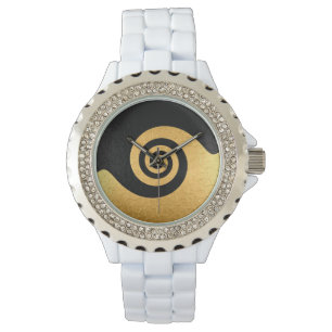 Goldglänzendes Radialstahlmetall 3 Armbanduhr