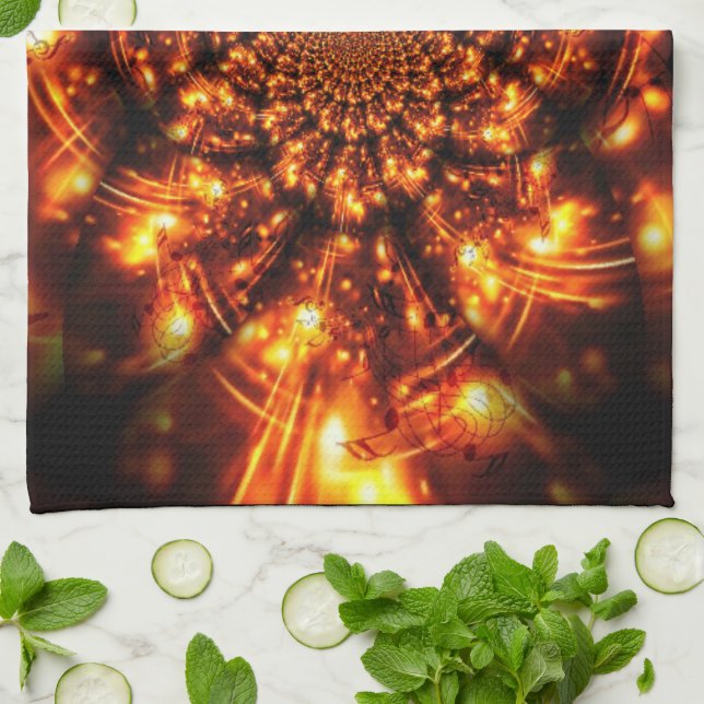 Goldglanzlichter Geschirrtuch (Gefaltet)