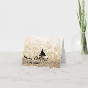 Goldglatter-Skript minimalistischer Weihnachtsbaum Feiertagskarte