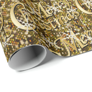GoldGlittery Confetti-frohe Weihnachten Geschenkpapier
