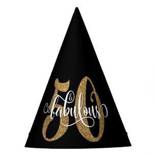 GoldGlitzer 50 u. fabelhafte Typografie auf Partyhütchen