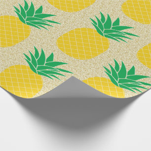 GoldGlitzer-Ananas Geschenkpapier