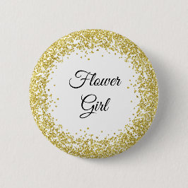 GoldGlitzer. Blumenmädchen Button