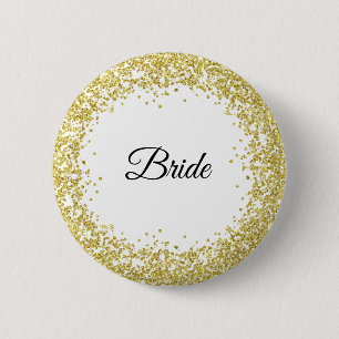 GoldGlitzer. Braut Button