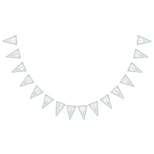 GoldGlitzer-Flamingo-1. Geburtstags-Wimpel-Fahne Wimpelkette