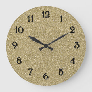 GoldGlitzer Große Wanduhr